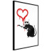 Wall Poster Love Rat - rat painting a red heart on a white plain wall 132443 additionalThumb 12