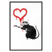 Wall Poster Love Rat - rat painting a red heart on a white plain wall 132443 additionalThumb 17
