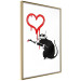 Wall Poster Love Rat - rat painting a red heart on a white plain wall 132443 additionalThumb 14