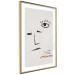 Wall Poster Sketched Smile - abstract black face and eye on a gray background 134343 additionalThumb 9