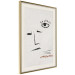 Wall Poster Sketched Smile - abstract black face and eye on a gray background 134343 additionalThumb 3