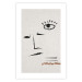 Wall Poster Sketched Smile - abstract black face and eye on a gray background 134343 additionalThumb 19