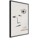 Wall Poster Sketched Smile - abstract black face and eye on a gray background 134343 additionalThumb 13