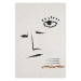 Wall Poster Sketched Smile - abstract black face and eye on a gray background 134343