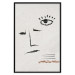 Wall Poster Sketched Smile - abstract black face and eye on a gray background 134343 additionalThumb 18