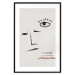 Wall Poster Sketched Smile - abstract black face and eye on a gray background 134343 additionalThumb 15