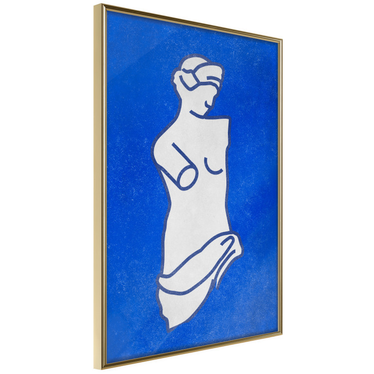 Poster Blue Goddess - sketchy sculpture of a female silhouette on a blue background 134443 additionalImage 12