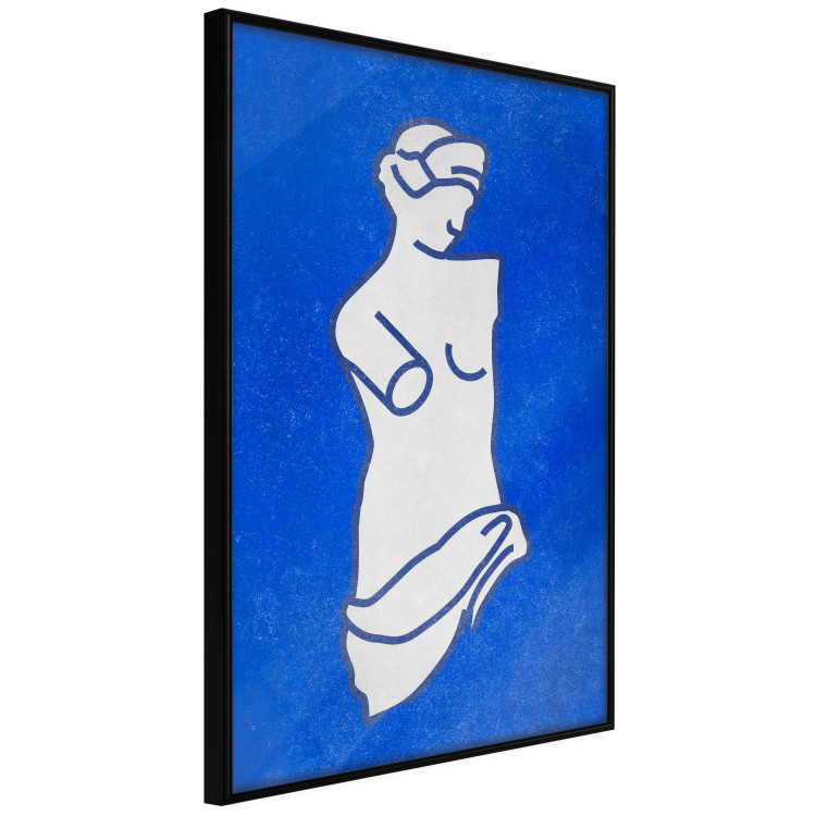 Poster Blue Goddess - sketchy sculpture of a female silhouette on a blue background 134443 additionalImage 11
