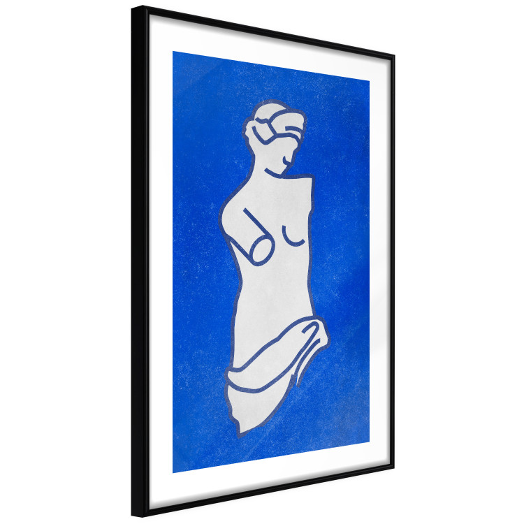 Poster Blue Goddess - sketchy sculpture of a female silhouette on a blue background 134443 additionalImage 6