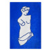 Poster Blue Goddess - sketchy sculpture of a female silhouette on a blue background 134443