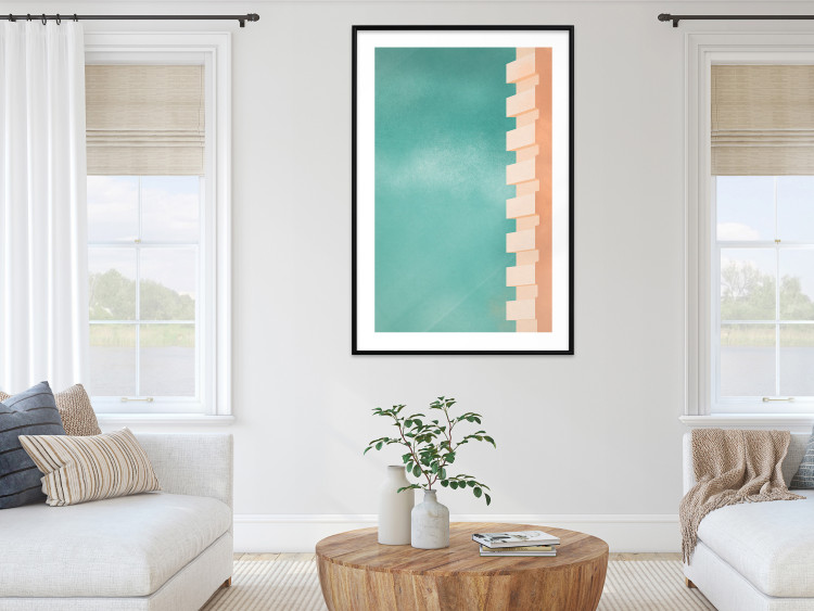 Poster Northern Balconies - architecture of a pastel-colored wall against a bright sky 134743 additionalImage 18
