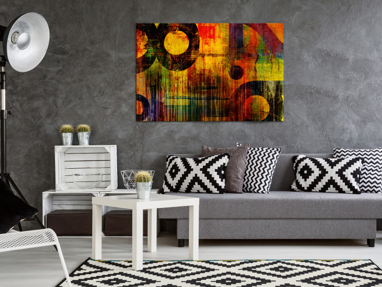 Canvas Print Painted Poetry (1-piece) Wide - abstract colorful patterns 135343 additionalImage 3