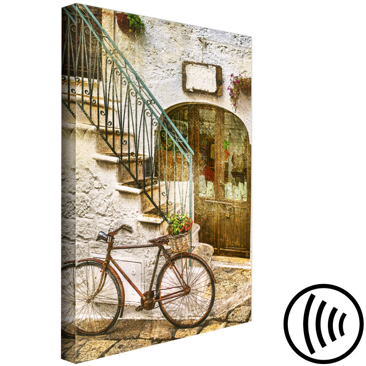 Canvas Bike on the stone stairs - photography of the Italian town 135843 additionalImage 6
