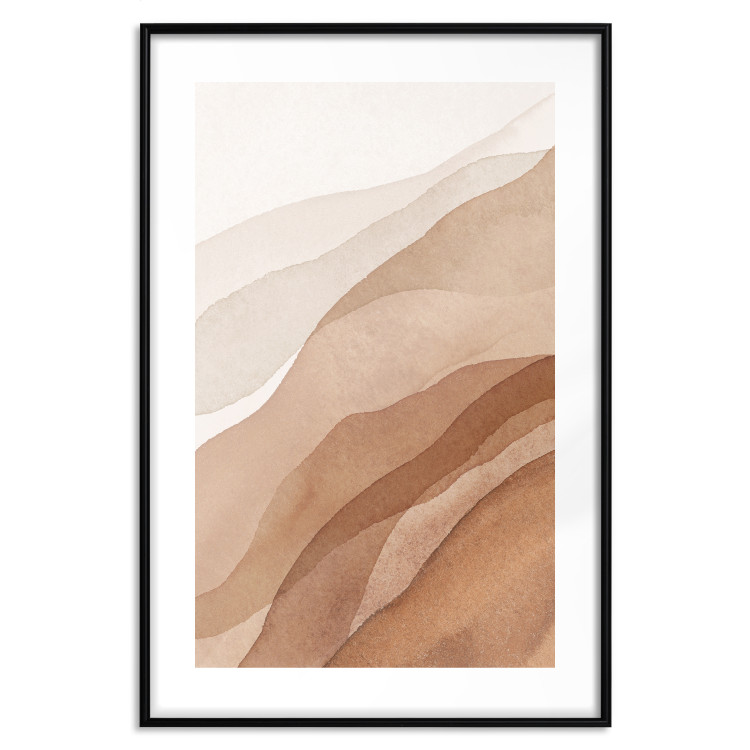 Poster Descending Mist - unique abstraction in warm-toned waves 136043 additionalImage 2