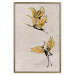 Poster Golden Geese - pattern of flying birds and beige background in scandi boho style 136543 additionalThumb 27