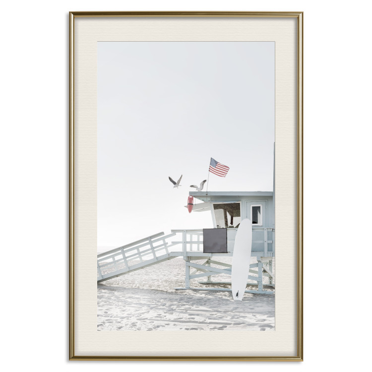 Wall Poster Santa Monica Beach - landscape of an American lifeguard hut on the beach 137843 additionalImage 20
