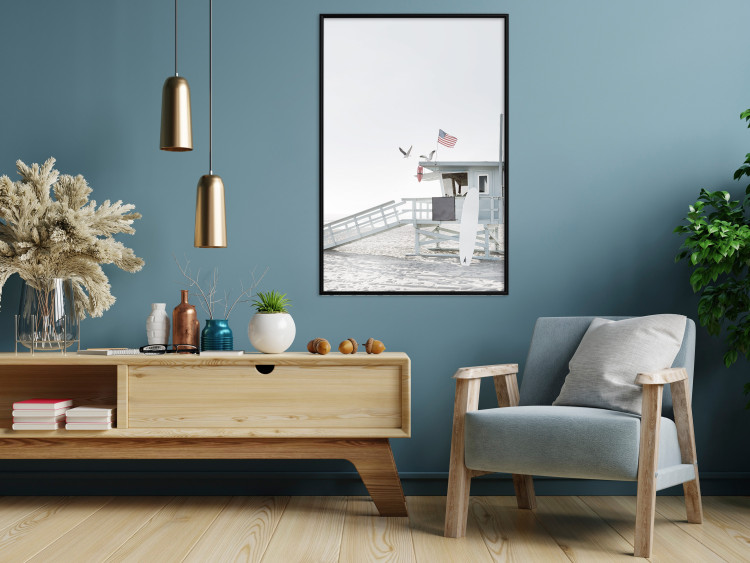 Wall Poster Santa Monica Beach - landscape of an American lifeguard hut on the beach 137843 additionalImage 9