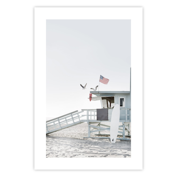 Wall Poster Santa Monica Beach - landscape of an American lifeguard hut on the beach 137843 additionalImage 27