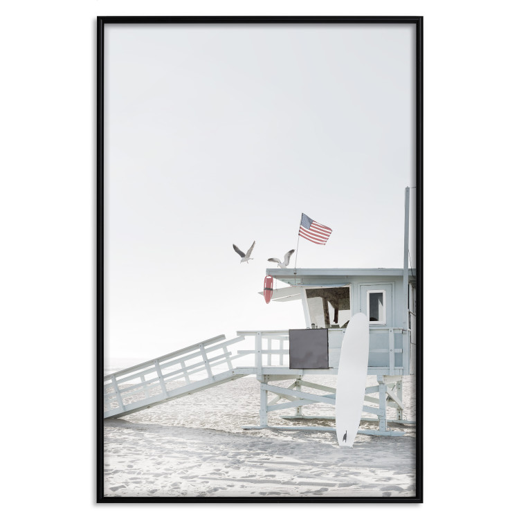 Wall Poster Santa Monica Beach - landscape of an American lifeguard hut on the beach 137843 additionalImage 18