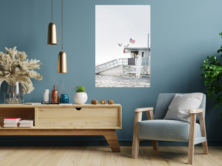 Wall Poster Santa Monica Beach - landscape of an American lifeguard hut on the beach 137843 additionalImage 13