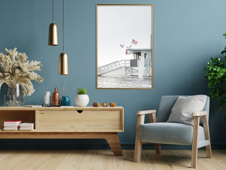 Wall Poster Santa Monica Beach - landscape of an American lifeguard hut on the beach 137843 additionalImage 10
