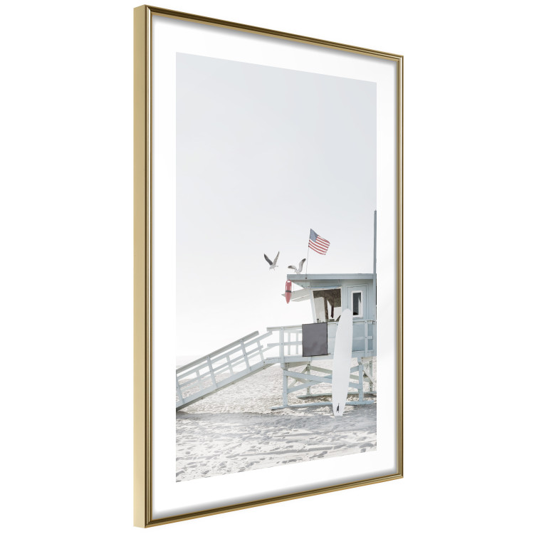 Wall Poster Santa Monica Beach - landscape of an American lifeguard hut on the beach 137843 additionalImage 2