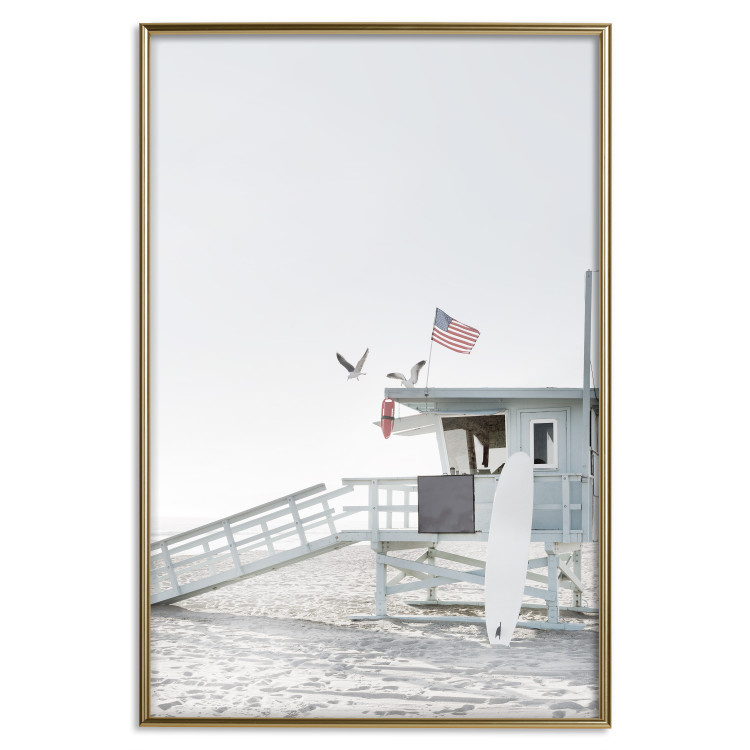 Wall Poster Santa Monica Beach - landscape of an American lifeguard hut on the beach 137843 additionalImage 16