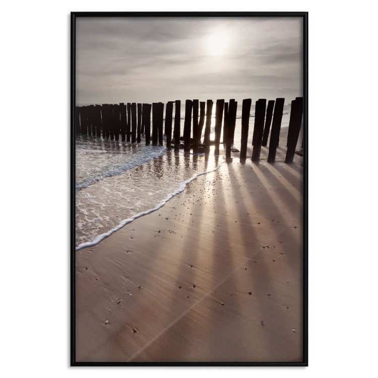 Poster Light of Hope - seascape of a beach against a setting sun 138043 additionalImage 10