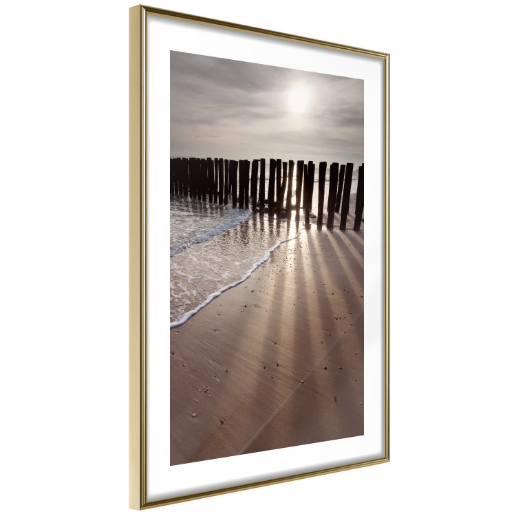 Poster Light of Hope - seascape of a beach against a setting sun 138043 additionalImage 5