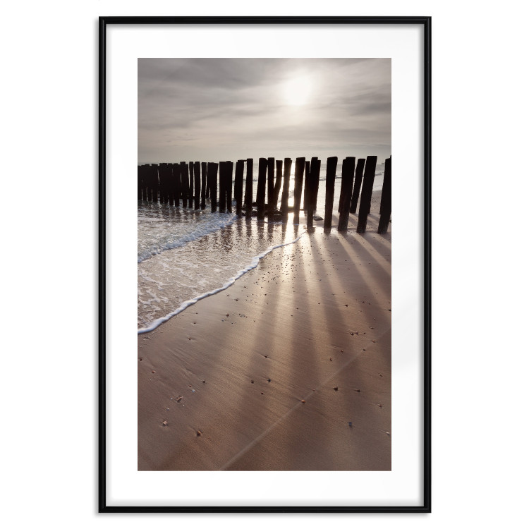 Poster Light of Hope - seascape of a beach against a setting sun 138043 additionalImage 19