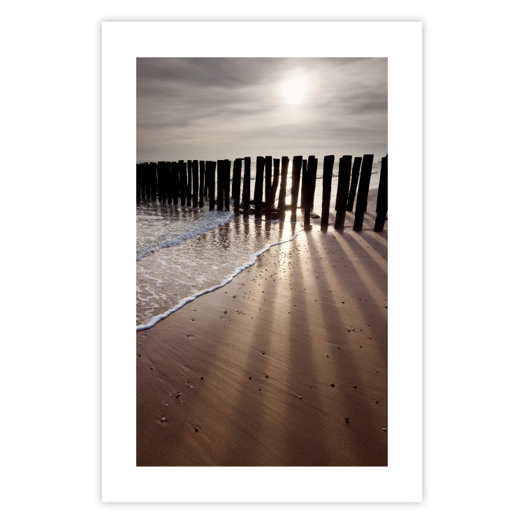 Poster Light of Hope - seascape of a beach against a setting sun 138043 additionalImage 11