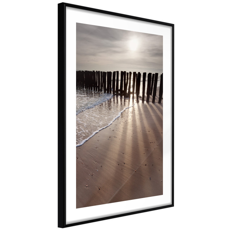 Poster Light of Hope - seascape of a beach against a setting sun 138043 additionalImage 4