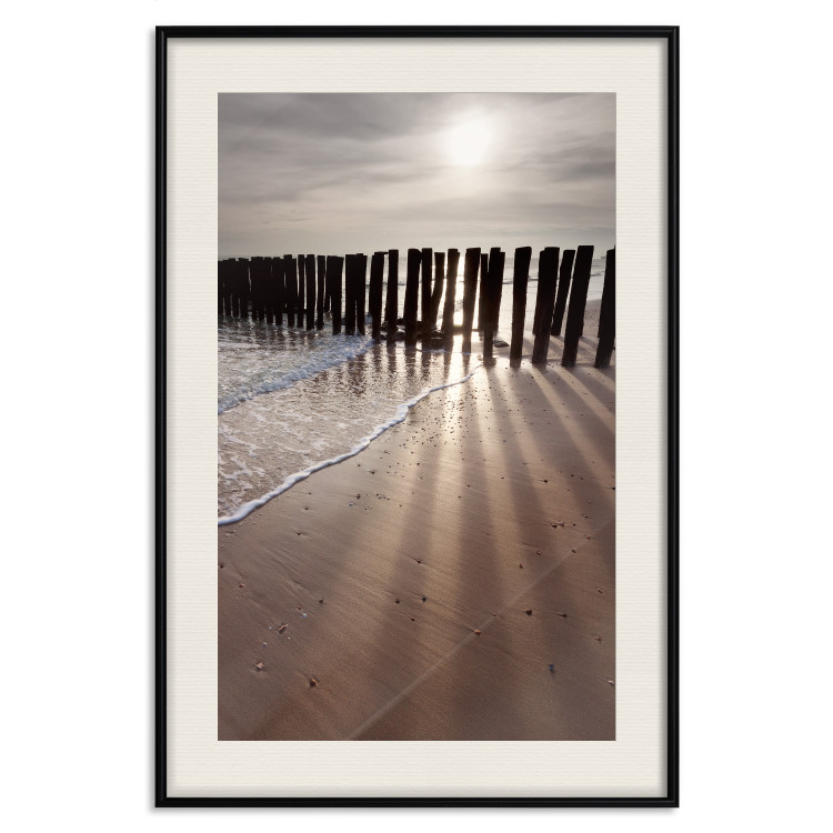 Poster Light of Hope - seascape of a beach against a setting sun 138043 additionalImage 17