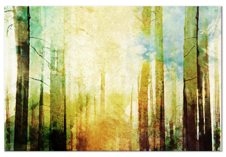 Canvas Art Print Leafless Forest (1-piece) Wide - beautiful landscape among bare trees 138343