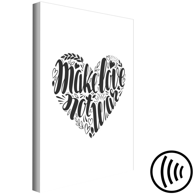 Canvas Print Let's Love Each Other (1-piece) Vertical - black and white heart with text 142443 additionalImage 6