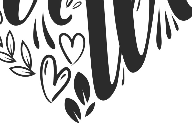 Canvas Print Let's Love Each Other (1-piece) Vertical - black and white heart with text 142443 additionalImage 5