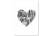 Canvas Print Let's Love Each Other (1-piece) Vertical - black and white heart with text 142443