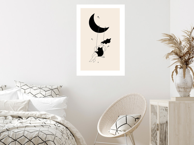 Wall Poster Fun - Girl Swinging on the Moon Surrounded by Stars 146143 additionalImage 13