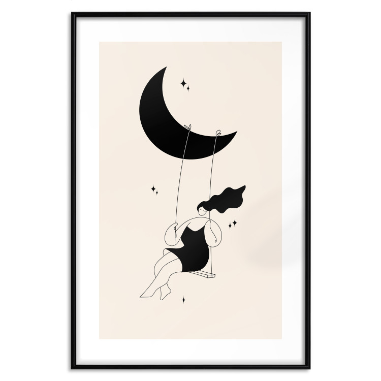 Wall Poster Fun - Girl Swinging on the Moon Surrounded by Stars 146143 additionalImage 24