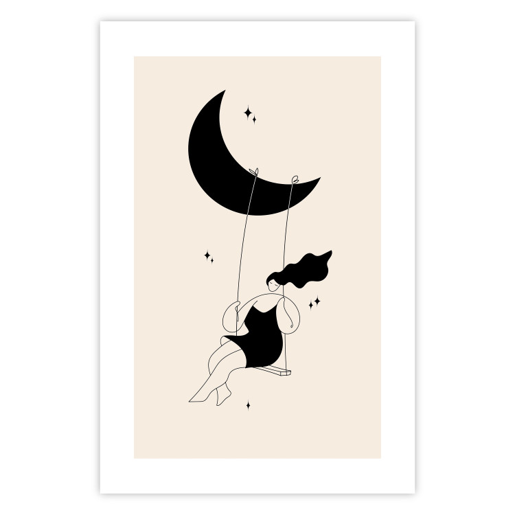 Wall Poster Fun - Girl Swinging on the Moon Surrounded by Stars 146143 additionalImage 23