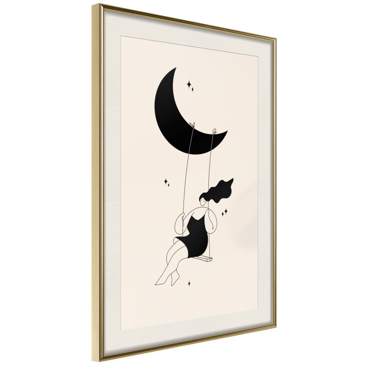 Wall Poster Fun - Girl Swinging on the Moon Surrounded by Stars 146143 additionalImage 10