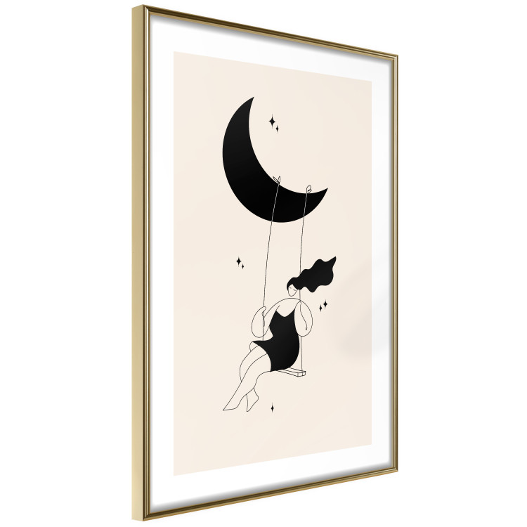 Wall Poster Fun - Girl Swinging on the Moon Surrounded by Stars 146143 additionalImage 7