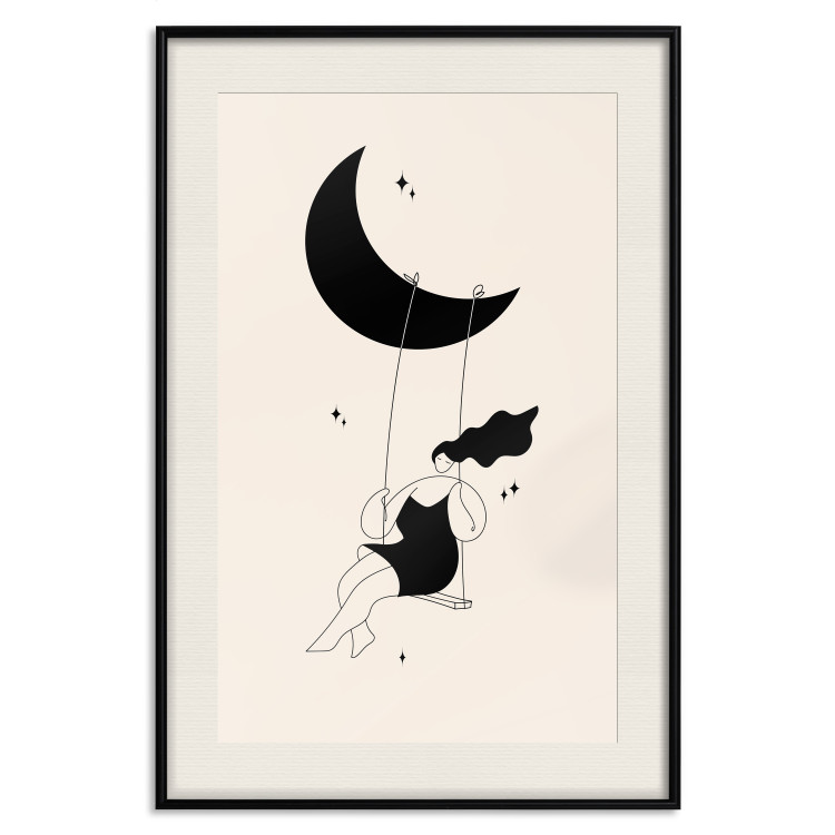 Wall Poster Fun - Girl Swinging on the Moon Surrounded by Stars 146143 additionalImage 26
