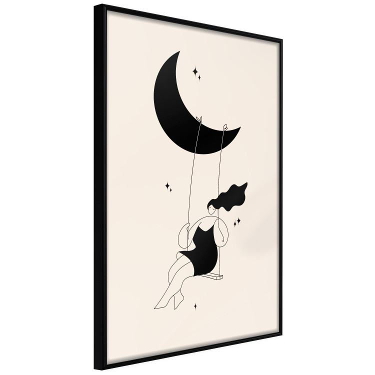 Wall Poster Fun - Girl Swinging on the Moon Surrounded by Stars 146143 additionalImage 5