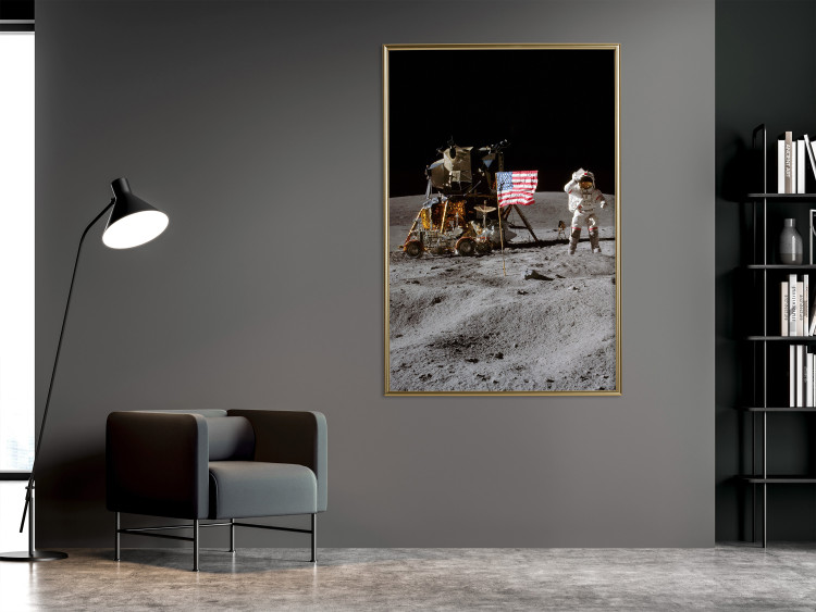Wall Poster Moon Landing - Photo of the Ship, Astronaut and Flag in Space 146243 additionalImage 12