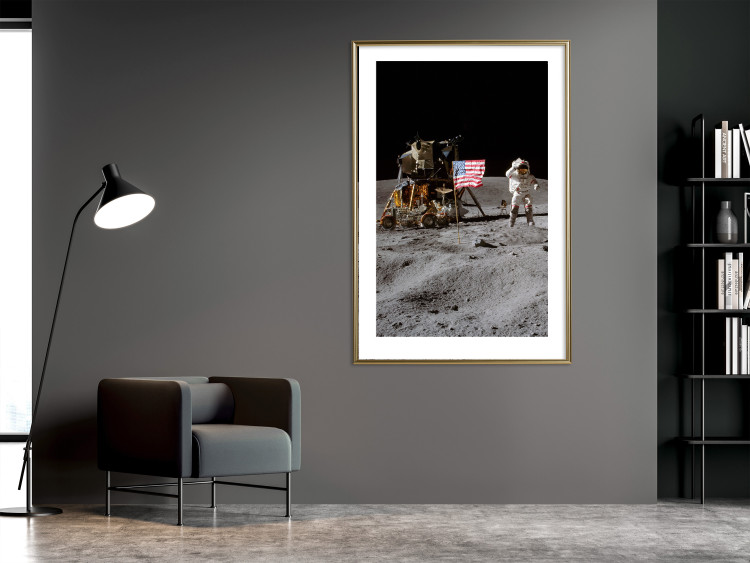 Wall Poster Moon Landing - Photo of the Ship, Astronaut and Flag in Space 146243 additionalImage 16