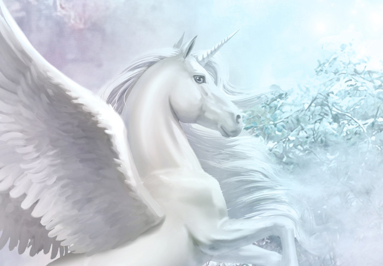 Photo Wallpaper Unicorn and Magic Tree - Blue and Rainbow Land in the Clouds 148543 additionalImage 7