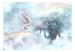 Photo Wallpaper Unicorn and Magic Tree - Blue and Rainbow Land in the Clouds 148543 additionalThumb 1