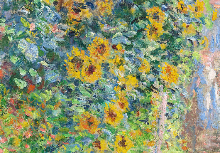 Round Canvas Claude Monet’s Garden at Vétheuil - Farmhouse With Sunflowers 148743 additionalImage 4