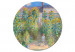 Round Canvas Claude Monet’s Garden at Vétheuil - Farmhouse With Sunflowers 148743